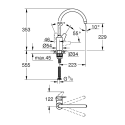 Grohe Single-lever sink mixer, chrome (MitigeurC4)