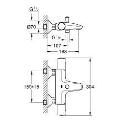  Precision Start 1/2" thermostatic bath/shower mixer (34598000)