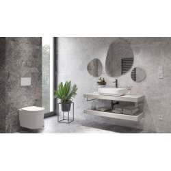  SAT Flush plate in matt white/glossy chrome, plastic (SATAT76)