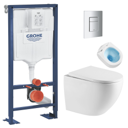 Grohe SOLIDO toilet frame + SAT Tornado Quiet flush WC + SoftClose seat + Chrome plate (SOLIDOFUSIONT1)