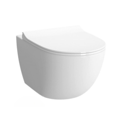 Villeroy & Boch Toilet Support Frame + Vitra Sento Rimless Bowl + White Flush Plate + Cladding Set (ViConnectSento-2-sabo)
