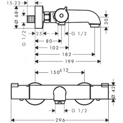  Ecostat 1001 CL Thermostatic bath/shower mixer (13201000)