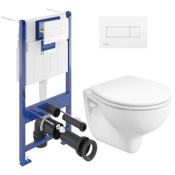 Villeroy & Boch Toilet Pack ViConnect Support Frame + Kolo Rekord Toilet + Seat + White Flush Plate (ViConnectKolo-2)