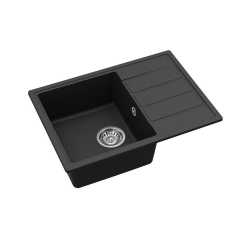 62x44 cm sink with reversible drainer in Granite, Built-in, black (SATSINKGE2B)  62x44 cm sink with reversible drainer in Granite, Built-in, black (SATSINKGE2B)
