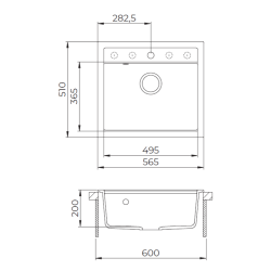 Swiss Aqua Technologies 56.5x51cm Granite Built-in sink, jasmine (SATSINKGQQ100J)
