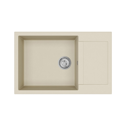 Swiss Aqua Technologies 78x50 cm sink with reversible drainer in Granite, Built-in, jasmine (SATSINKGQT105J)