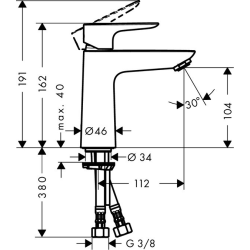 Hansgrohe Talis E 110 Set of 2 CoolStart basin mixers without pull rod or drain (71714000-DUO)