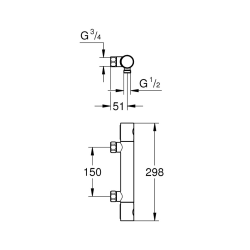  Grohtherm 800 Cosmopolitan Thermostatic shower mixer 1/2", chrome (G34758000)