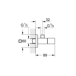 Eurocube 1/2″ angle stopcock, brushed hard graphite (G22012AL0)