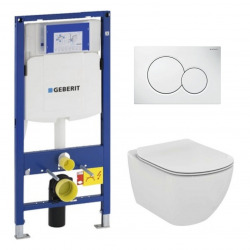  Duofix Frame + Ideal Standard Tesi Aquablade Bowl + Sigma01 White Flush Plate (GEBAQUA-B)