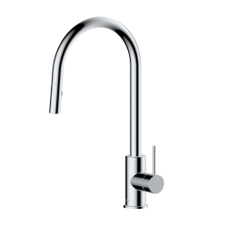 Swiss Aqua Technologies Aurum 44 cm Lever sink mixer with pull-out 2-jet spray, glossy chrome (SATBAUR286CR)