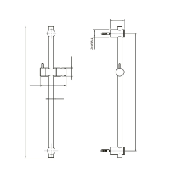  Aurum shower rail 58 cm, rose gold brushed (SATBAURSSTBRG)
