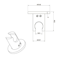  Aurum wall-mounted hand shower holder, rose gold (SATBAURDPBRG)