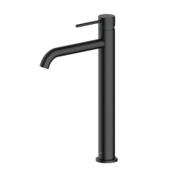Swiss Aqua Technologies Aurum high single lever basin mixer 30.8 cm in stainless steel, without pop-up waste, matt black (SATBAUR285C)