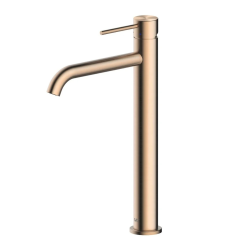 Swiss Aqua Technologies Aurum 30.8 cm high stainless steel single lever basin mixer, without pop-up waste, brushed rose gold (SATBAUR285BRG)