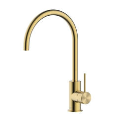 Swiss Aqua Technologies Aurum Sink mixer on 36.3 cm pedestal with swivel arm, brushed gold (SATBAUR280BG)