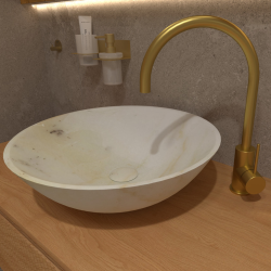  Aurum Sink mixer on 36.3 cm pedestal with swivel arm, brushed gold (SATBAUR280BG)