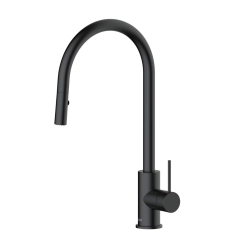Swiss Aqua Technologies Aurum 44 cm Sink mixer with pull-out 2-jet spray, matt black (SATBAUR286C)