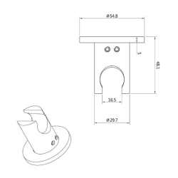  Aurum wall-mounted hand shower holder, brushed metal (SATBAURDPBGM)
