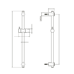  Aurum shower rail 58 cm, brushed metal (SATBAURSSTBGM)