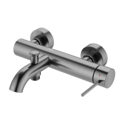 Swiss Aqua Technologies Aurum Wall-Mounted Bath Mixer 150 mm with Lever, Without Shower Set, Gun Metal (SATBAUR222BGM)