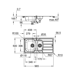 Grohe K200 Built-In Stainless Steel Sink, Inox (G31564SD1)