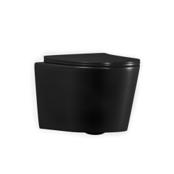 Ceramia Tornado Rimless 53.5 cm wall-hung toilet with SoftClose flap, Tornado Flush effect, matt black (CE142010RTORPBKM)