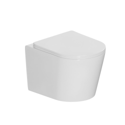 Ceramia Tornado Rimless wall-hung toilet 53.5 cm without flange with SoftClose flap, Tornado Flush effect, gloss white (CE142010RTORP)