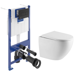 Villeroy & Boch floor-standing WC pack + SAT Tornado Quiet Rimless WC + SoftClose seat + Black plate (VCNTORNADO4)