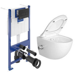 Villeroy & Boch floor-standing toilet pack + SAT toilet with thermostatic bidet + SoftClose seat + Black plate (VCNSATCL4)
