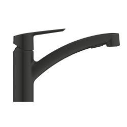Swiss Aqua Technologies 76x44 cm inset sink with granite drainer + single-lever mixer tap with 2-jet spray, matt black (SATSINKGE3B-SET)
