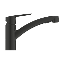 Swiss Aqua Technologies 100x50 cm inset sink with reversible granite drainer + single-lever mixer tap with 2-jet hand shower, matt black