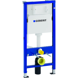 Geberit Toilet Pack UP100 Frame + Architectura Rimless Toilet + Soft-Close Seat + White Flush Plate (Archi3Geb1)
