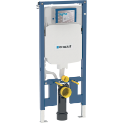 Geberit Toilet Frame + Swiss Aqua Technologies Rimless toilet + SoftClose seat + white plate (SLIM-SATRIMLESS-H)