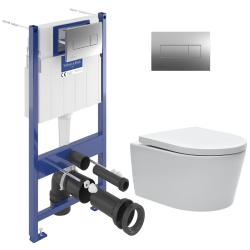 Villeroy & Boch ViConnect Pro S Frame + Swiss Aqua Technologies Rimless toilet +Chrome plate (VCNSAT2CHDE)