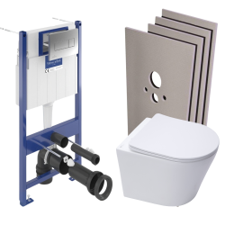 Villeroy & Boch ViConnect Pro S Frame + Swiss Aqua Technologies toilet + SoftClose seat + Chrome plate (VCNINFI2SBCHDE)