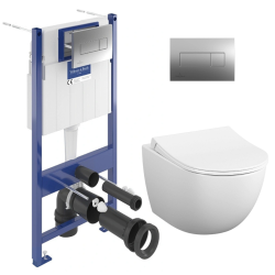 Villeroy & Boch ViConnect Pro S Frame+ Swiss Aqua Technologie Rimless toilet + Chrome plate (VCNSENTO2CHDE)