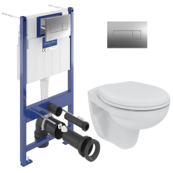 Villeroy & Boch Pack Toilet Frame Porcher Eurovit rimless toilet+ Toilet seat + Chrome plate (ViConnectPorcher-1)