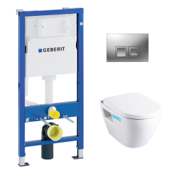 Geberit Toilet set Solid UP100 + Serel SM10 bowl + softclose seat + chrome flush plate  (39186GEB2)