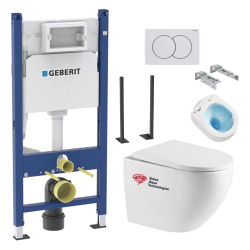 Geberit Duofix support + Swiss Aqua Technologies Rimless WC + Delta01 White plate (FusionTQGebX)