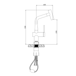  Timeless Single-Handle Stainless Steel Pull-Out Sprayer Sink Mixer Tap, Single Hole, Brushed Gunmetal (TMLKF185BGM)