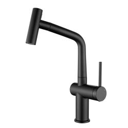 Ceramia Timeless Single-Handle Stainless Steel Sink Mixer Tap with Pull-Out Spray, Single Hole, Matte Black (TMLKF185BM)