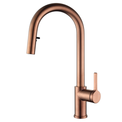 Ceramia Timeless Single-Handle Stainless Steel Pull-Out Sprayer Sink Mixer Tap, Single Hole, Brushed Copper TML (TMLKF285BCP)