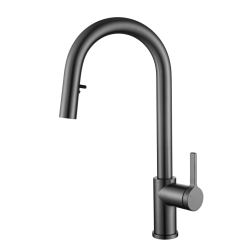 Ceramia Timeless Single-Handle Stainless Steel Pull-Out Sprayer Sink Mixer Tap, Single Hole, Brushed Gunmetal (TMLKF285BGM)