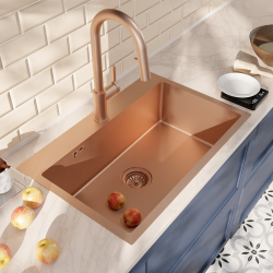 Ceramia Timeless 55x45x21cm 304 Stainless steel Built-in Sink+Mixer with pull-out spray, Brushed Copper (TMLKST-5545BCP-M2)