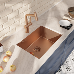 Ceramia Timeless 55x45x21cm 304 Stainless steel Undermount Sink+Mixer with pull-out spray, Brushed Copper (TMLKSU-5545BCP-M1)