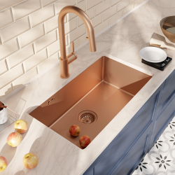 Ceramia Timeless 68x45x21cm 304 Stainless steel Undermount Sink+Mixer with pull-out spray, Brushed Copper (TMLKSU-6845BCP-M2)