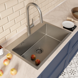 Ceramia Timeless 68x45x21cm 304 Stainless steel Built-in Sink+Mixer with pull-out spray, Brushed Gun Metal (TMLKST-6845BGM-M2)