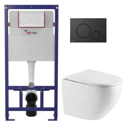 Swiss Aqua Technologies Lightweight 112 cm ECO 2L Frame + Swiss Aqua Technologies Toilet + matt black plate (STEST67WR02-IN)