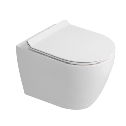Ceramia PixL Tornado Quiet Rimless Ceramic Toilet, Concealed Fixings, Soft Close Seat, White (CEPX010RTORP)